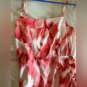 SHEIN Pink and White Tie-Dye Dress